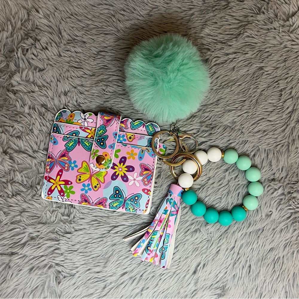 Butterfly Card Wallet with Keychain